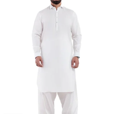 White-Cotton-Shalwar Suit - (MPS25SSS2052)