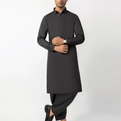 Charcoal Grey Unstitched Fabric