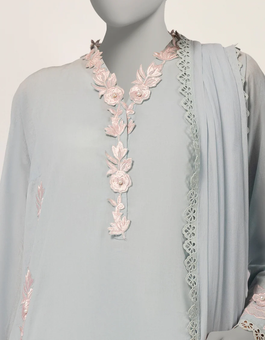 Green Maple Silk Embroidered Stitched 3pc - Image 2