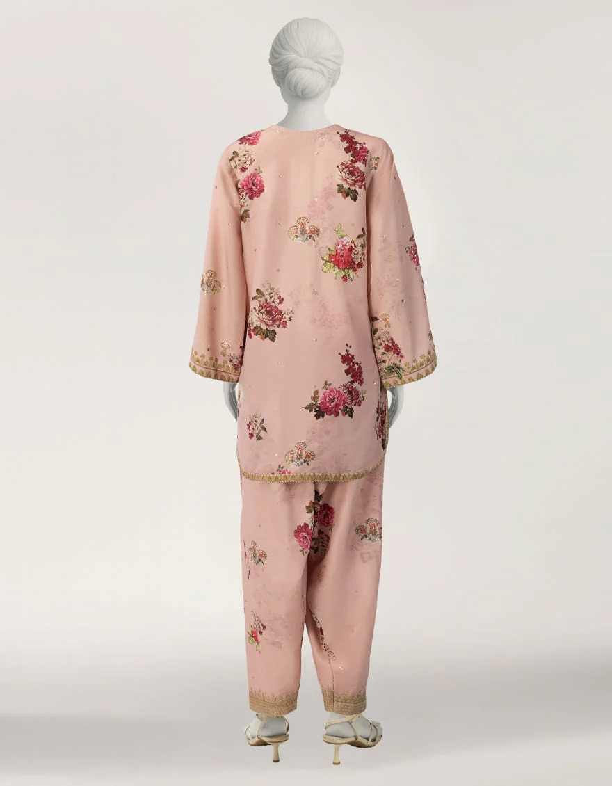 Pink Raw Silk Embroidered Co-Ord Set - Image 5