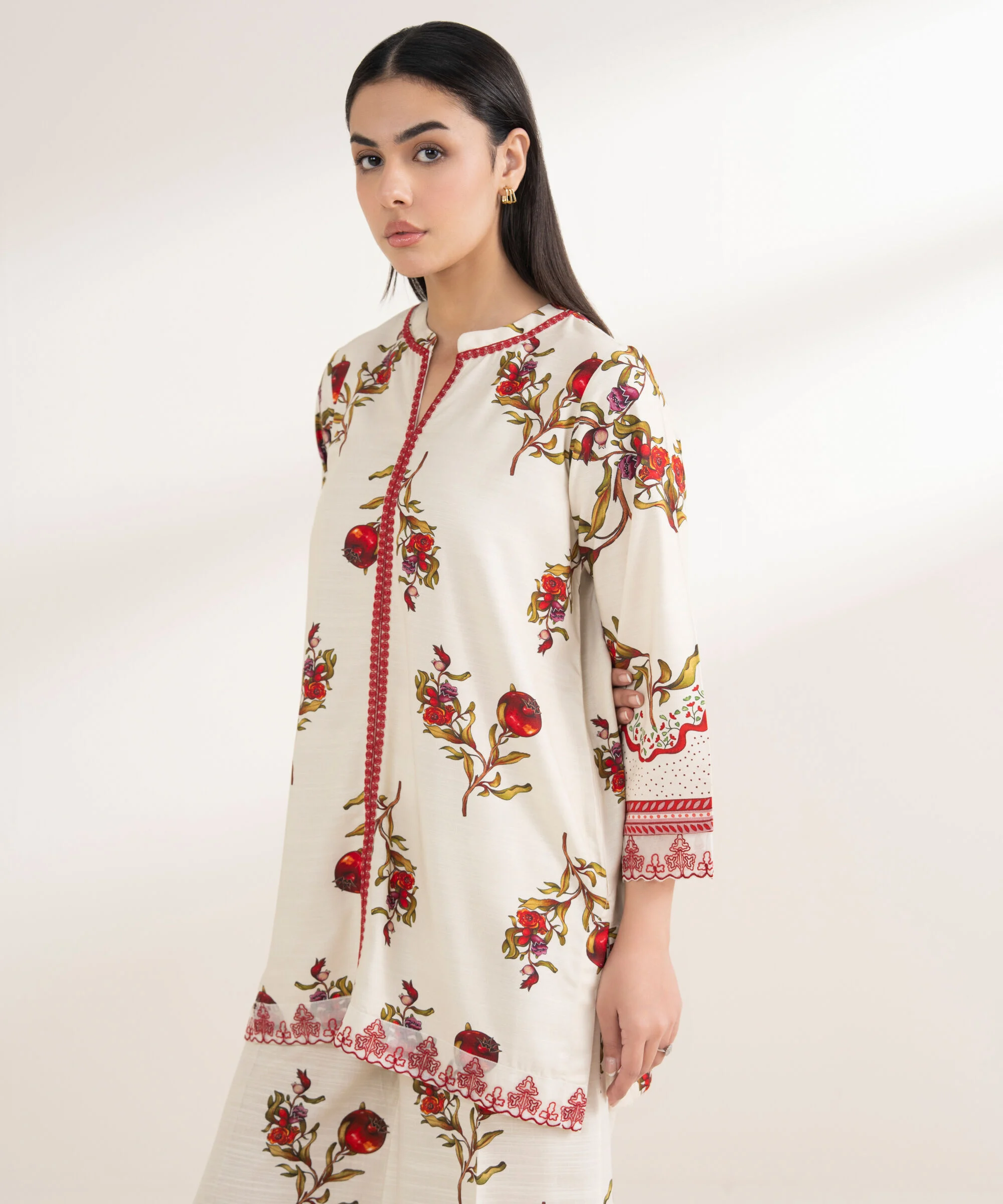 Embroidered Arabic Khaddar Shirt - Image 3