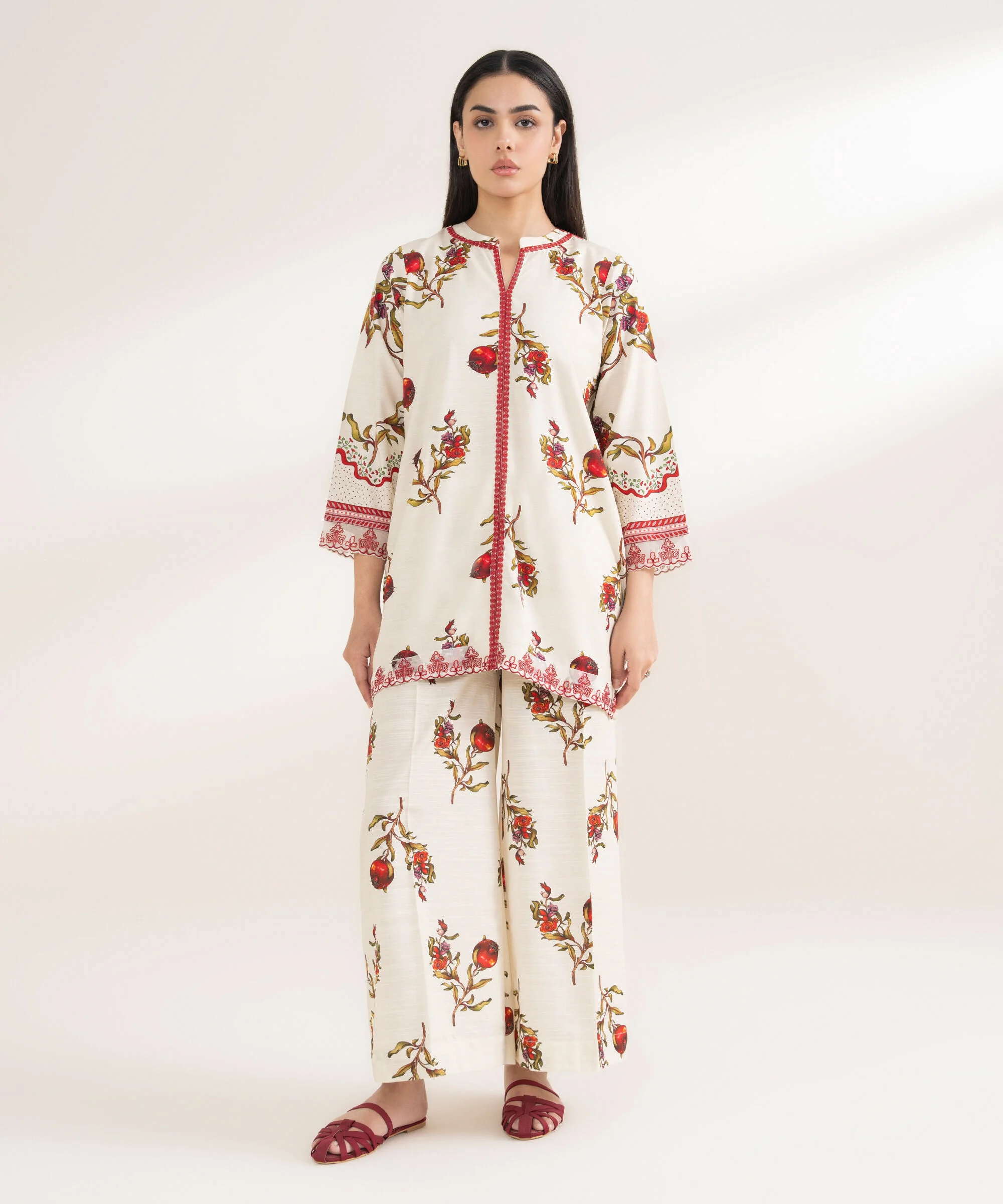 Embroidered Arabic Khaddar Shirt