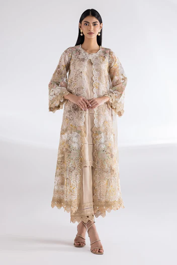 Stitched Embroidered Raw Silk Bottom