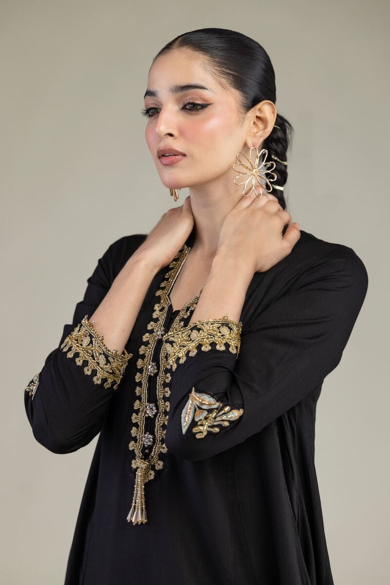 Black Longline Kurta - Image 4