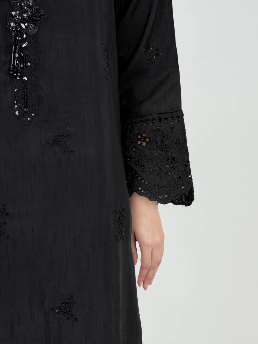 3 Piece Raw Silk Suit- Embroidered (Pret) - Image 4