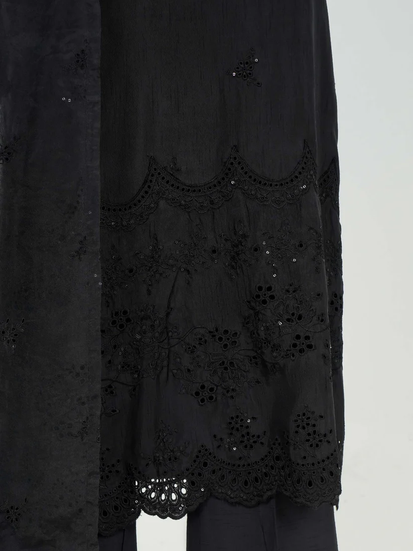 3 Piece Raw Silk Suit- Embroidered (Pret) - Image 6