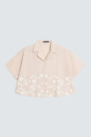 Cropped Embroidered Shirt