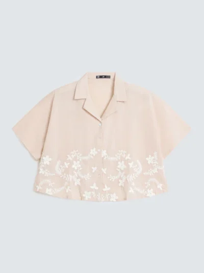 Cropped Embroidered Shirt