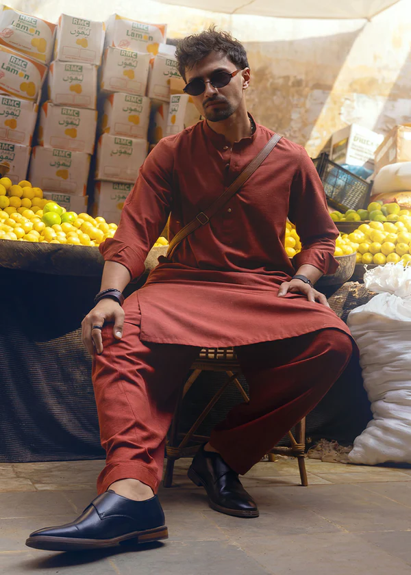 Rust-Blended-Shalwar Suit - Image 2