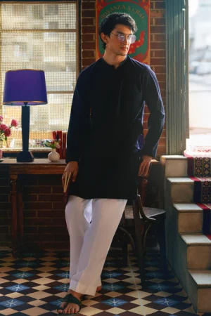 Navy-Blended-Kurta