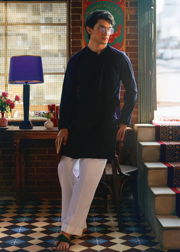 Navy-Blended-Kurta