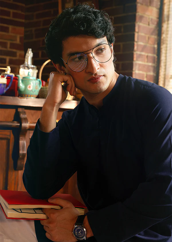 Navy-Blended-Kurta - Image 4