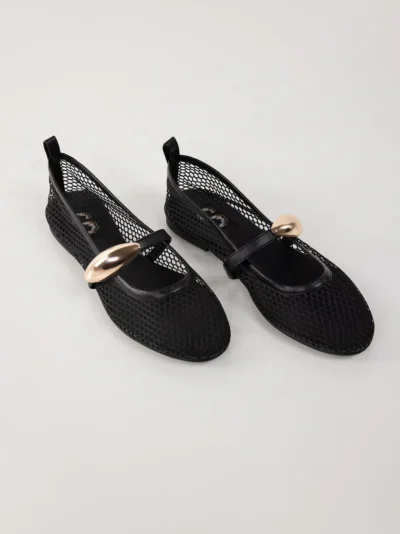 Black Buckle Flats