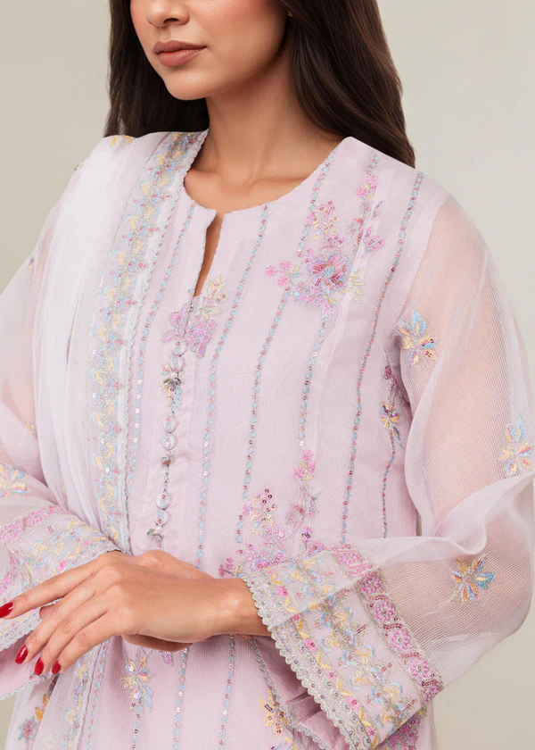 Lilac-Textured-Net-3 Piece - Image 2