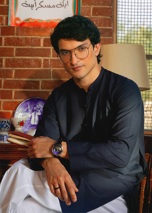 Navy-Blended-Kurta - Image 3