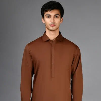 brown kameez shalwar