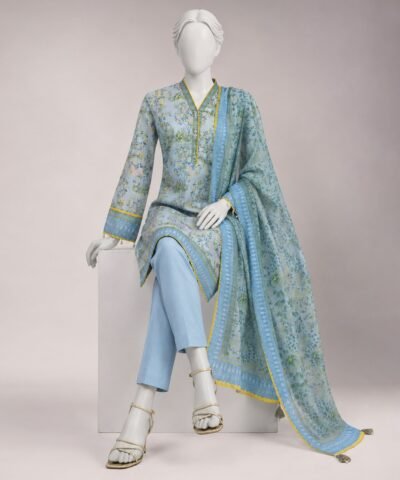 grey lawn printed zari tar unstitched 3pc