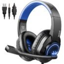 Eksa T8 Wired Over Ear Headphones With Mic With Noise Canceling, Pc With Surround Stereo Sound Led Light For Ps4, Pc, Laptop