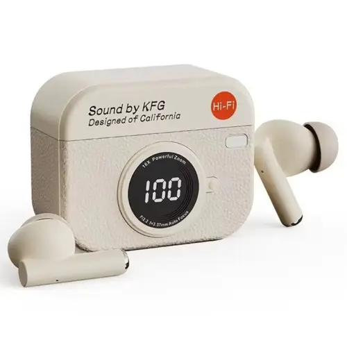 X73 Retro Camera Leather Grain Design Wireless Earbuds - Image 5